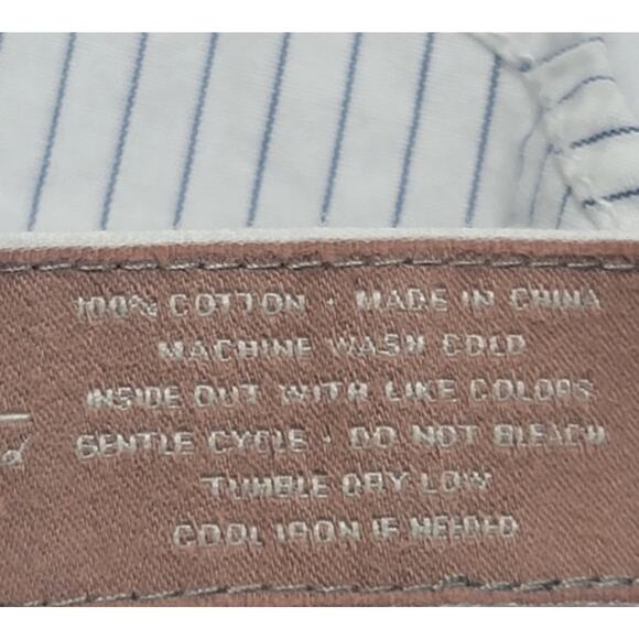 Fossil White Blue Striped Pointed Collar Button Up Shirt Medium Lightweight Soft - Picture 4 of 7